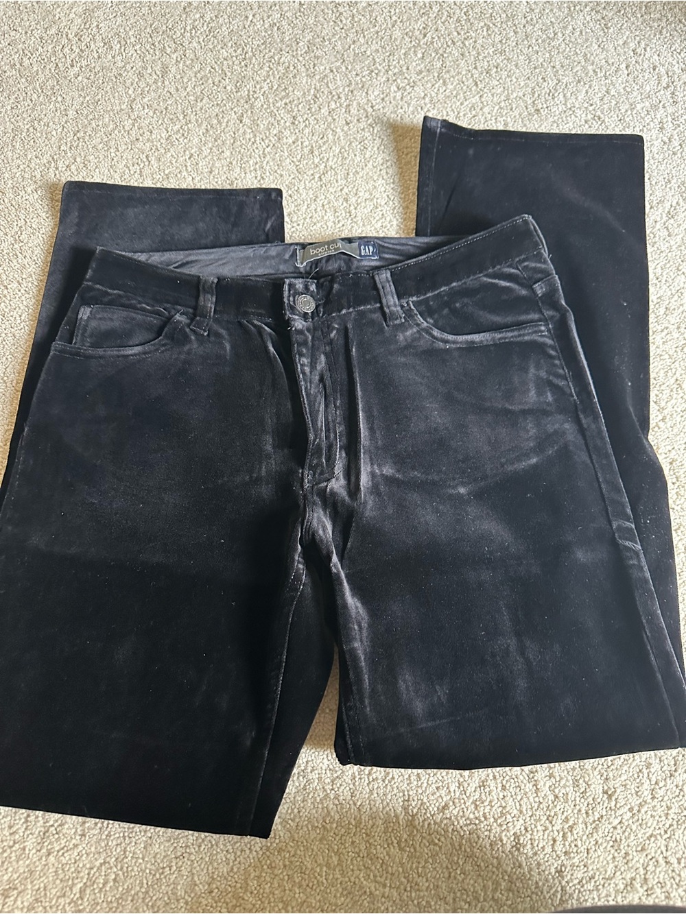 GAP Black Velvet Bootcut Jeans